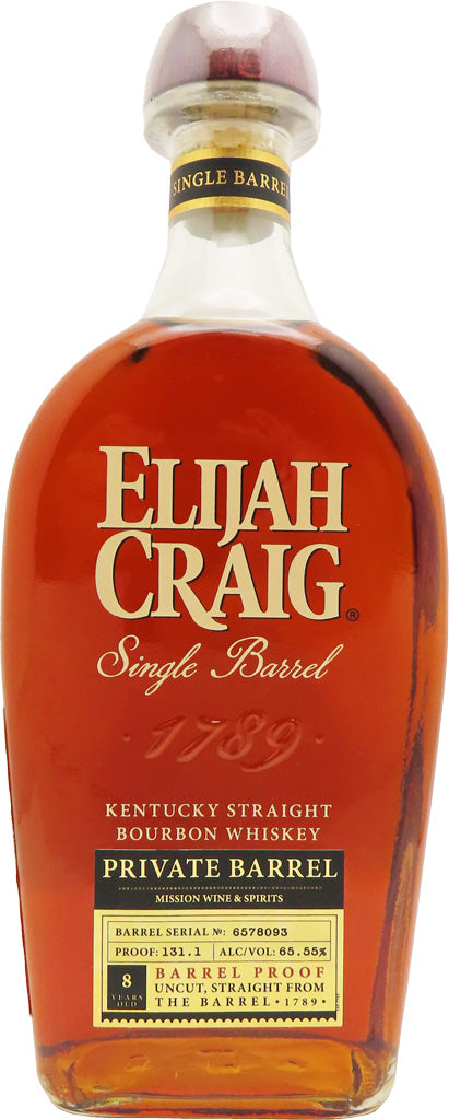 Elijah Craig Mission Exclusive Private Barrel 8 Year Old 131.1 Proof Kentucky Bourbon 750ml-0