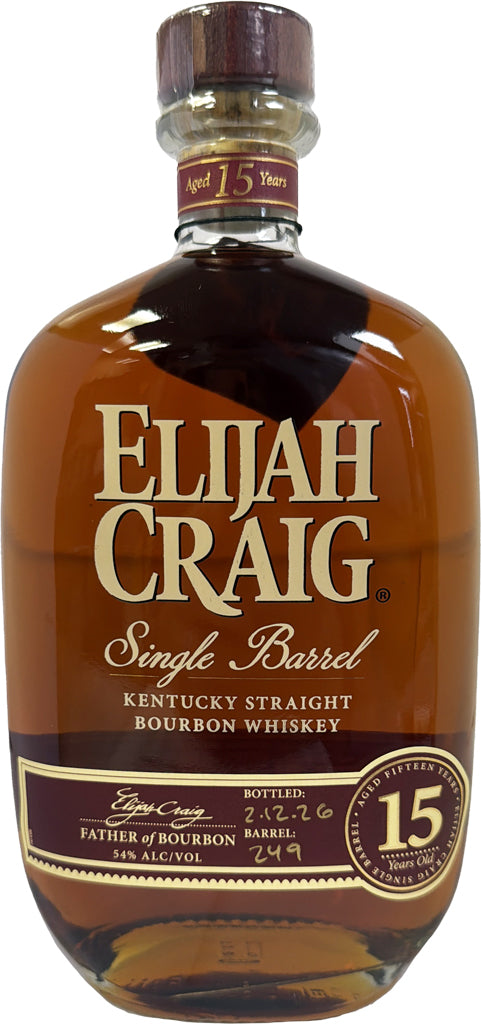 Elijah Craig Single Barrel 15 Year Old Kentucky Bourbon 750ml-0