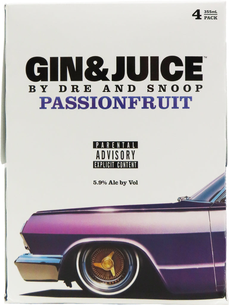 Gin & Juice Passion Fruit Cocktail by Dre and Snoop 4pk Cans-0