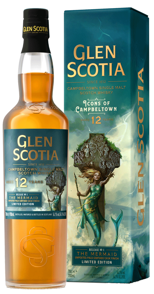 Glen Scotia Icons of Cambpeltown No.1 "The Mermaid" 12 Year Old Single Malt Whisky 750ml-0