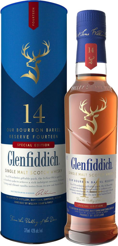Glenfiddich 14 Year Old Bourbon Barrel Reserve Single Malt Whisky 375ml-0