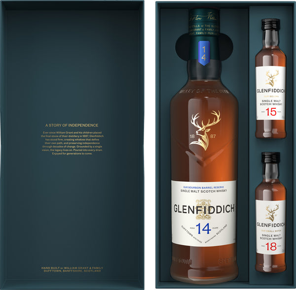 Glenfiddich 14 Year Old Tasting Gift Set Bourbon Barrel Reserve