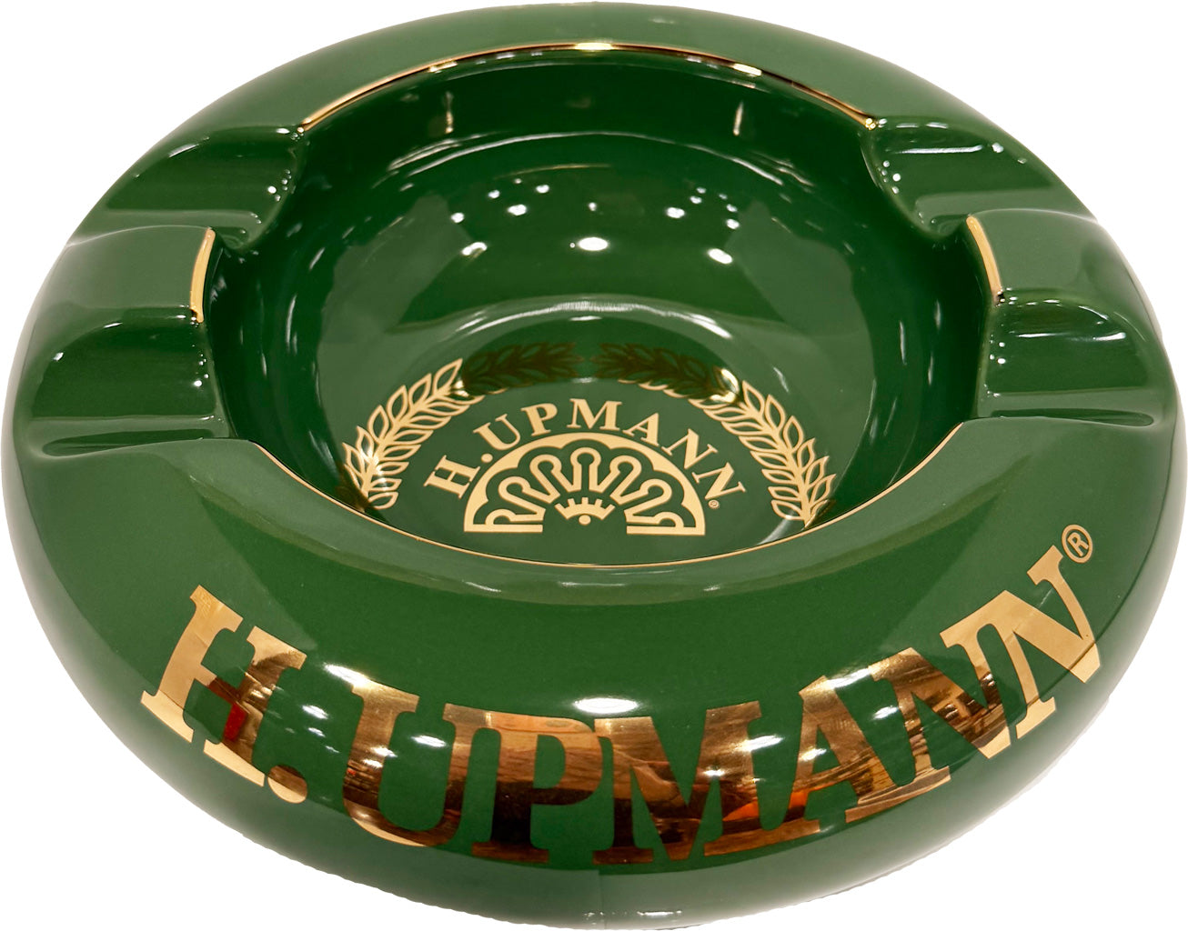 H Upmann Green Ceramic Ashtray-0