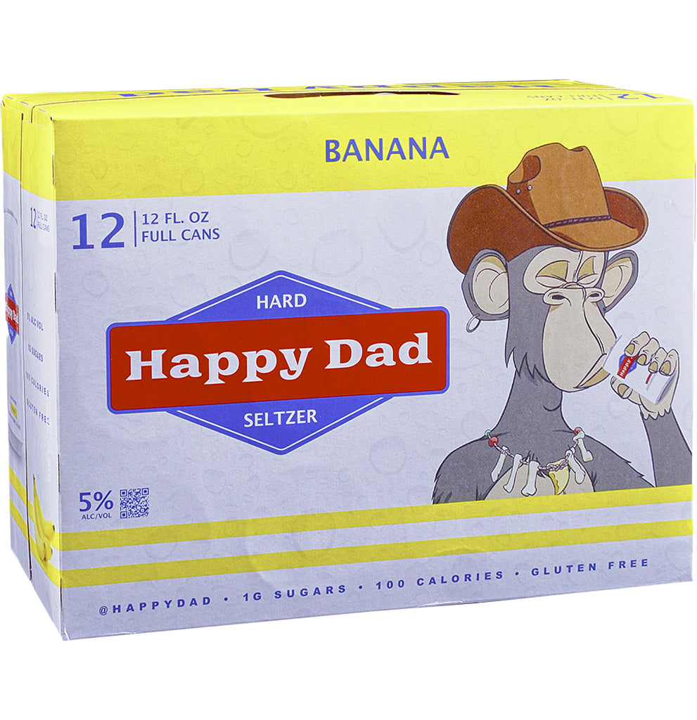 Happy Dad Banana Hard Seltzer 12pk Cans-0