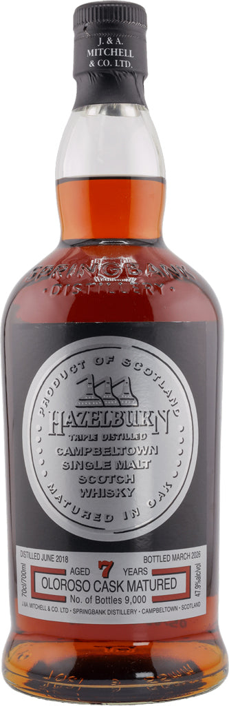 Hazelburn 7 Year Old Single Malt Scotch Whiskey Oloroso Cask 700ml-0