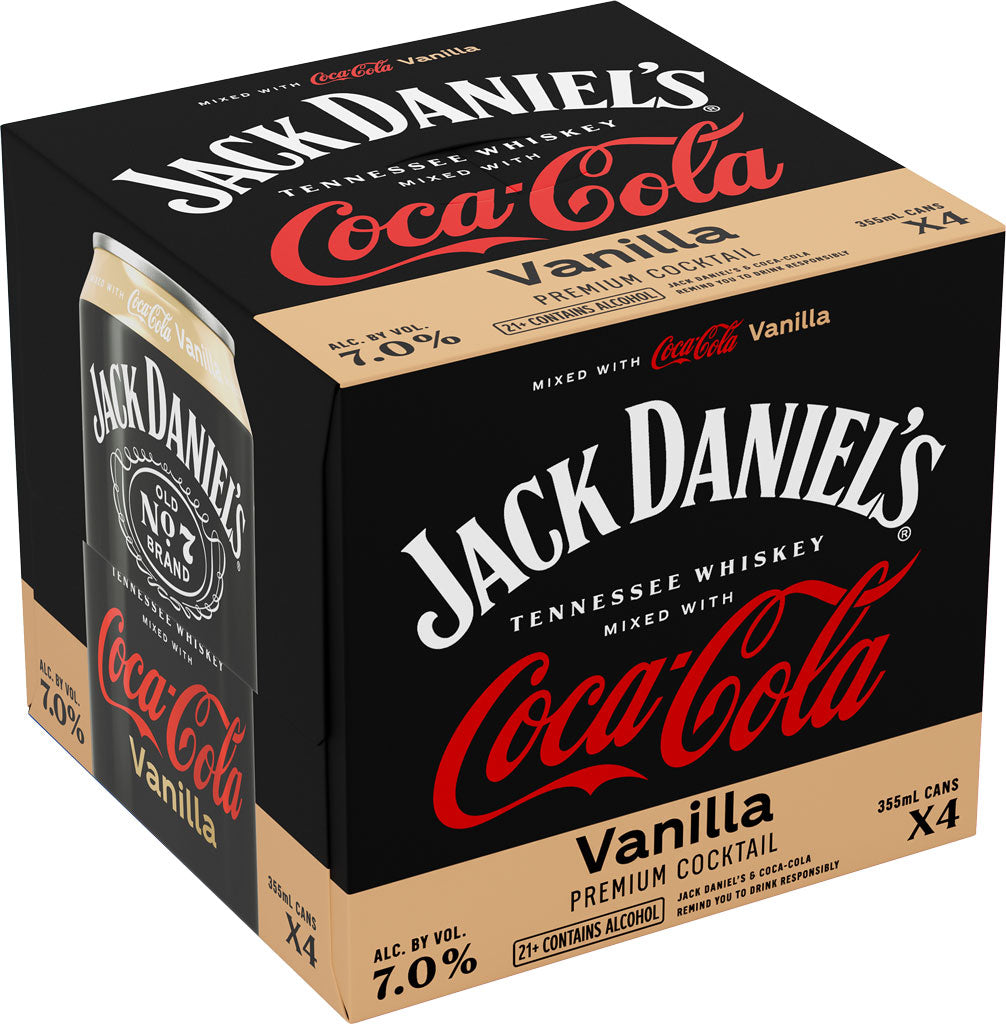 Jack Daniel's With Coca Cola Vanilla Cockatil 4pk Cans-0