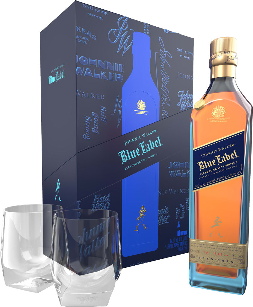 Johnnie Walker Blue Label With 2 Crystal Glasses 750ml-0