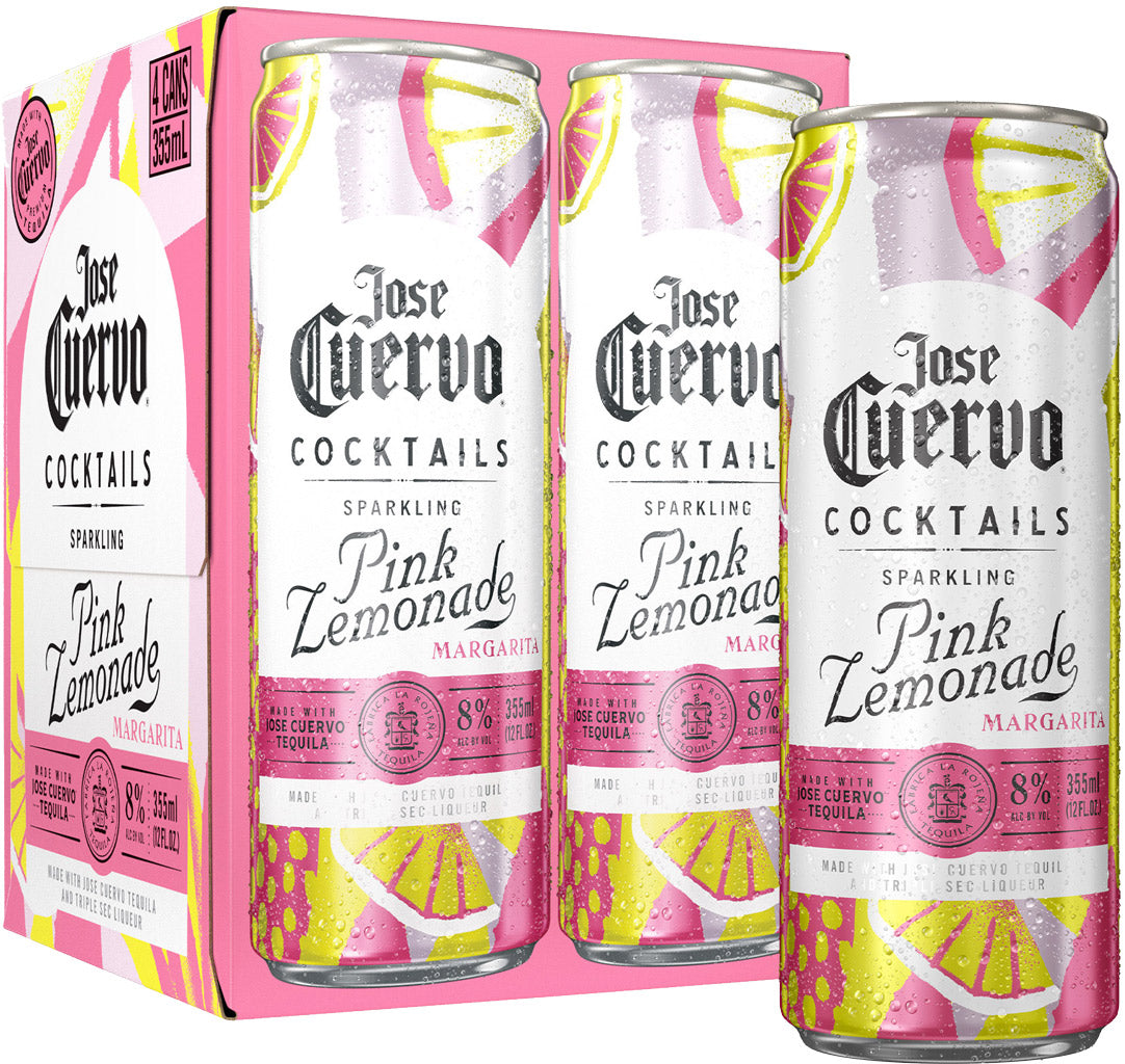 Jose Cuervo Sparkling Margarita Pink Lemonade 4pk 355ml Can-0
