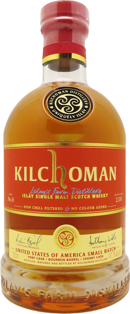 Kilchoman Small Batch Release No.8 Port/Bourbon/Sherry Single Malt Whisky 750ml