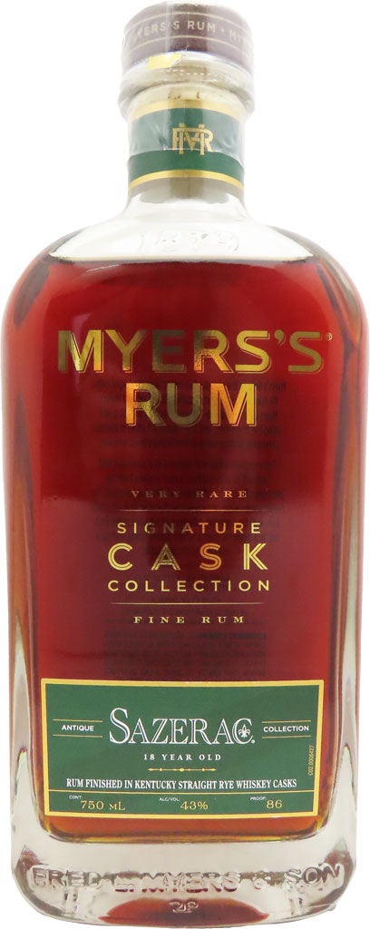 Myers's Signature Cask Collection Sazerac 18 Year Old Fine Rum 750ml-0