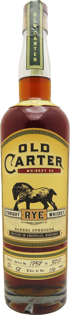 Old Carter Barrel Strength Straight Rye Whiskey #12 116 Proof 750ml