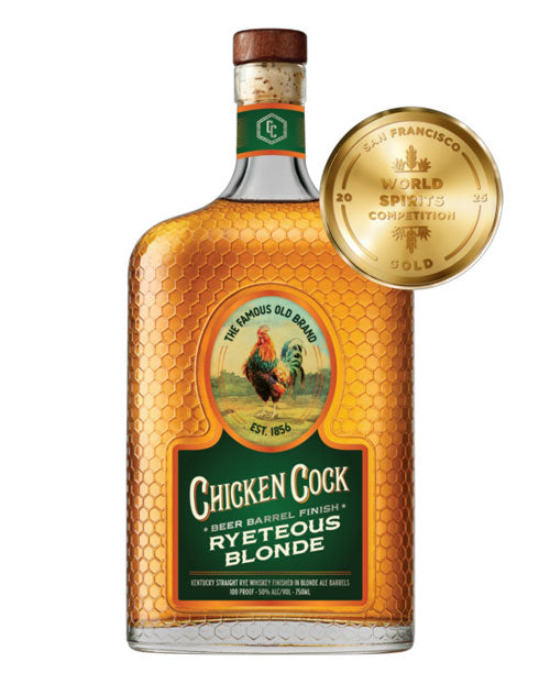 Chicken Cock Ryeteous Blonde Beer Barrel Finish Straight Rye Whiskey 750ml-0