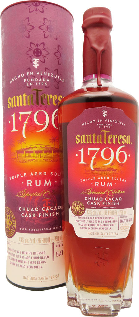 Santa Teresa 1796 Chuao Cacao Cask Solera Rum Batch No. 1 750ml-0