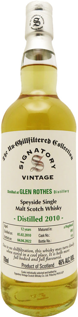 Signatory GlenRothes 2010 12 Year Old Single Malt Whisky 700ml