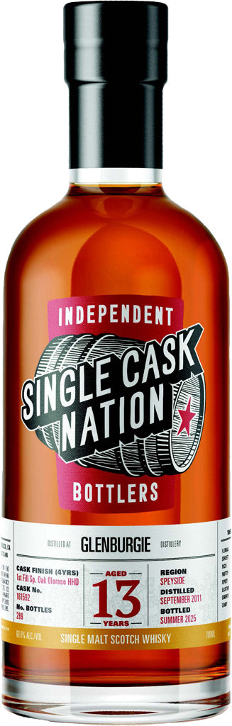 Single Cask Nation Glenburgie 13 Year Old Single Malt Whisky 2011 700ml-0