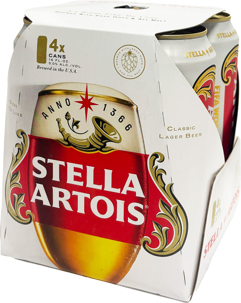 Stella Artois 4pk 16oz Cans-0