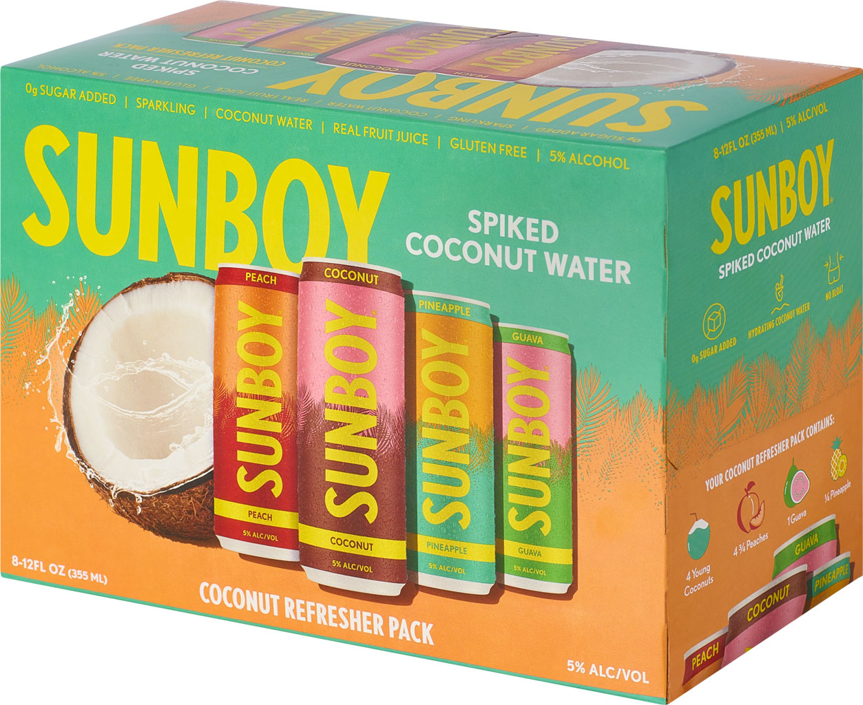 Sunboy Spiked Coconut Water Refresher Variety 8pk Cans-0