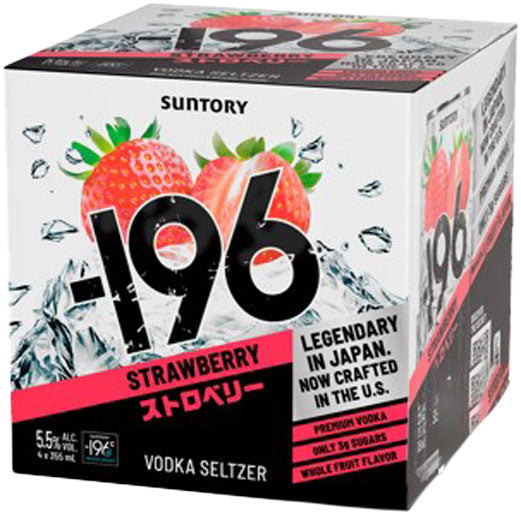 Suntory -196 Strawberry Vodka Seltzer 4pk Cans-0