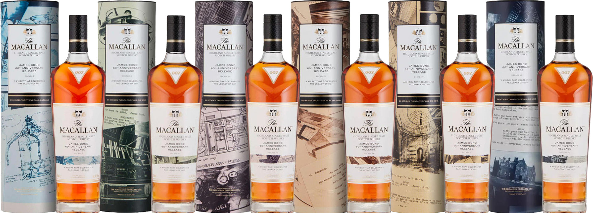 The Macallan James Bond 60th Anniversary Decade Complete Set 700ml-0