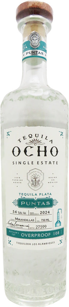 Tequila Ocho Plata Puntas Distiller's Cut 750ml-0