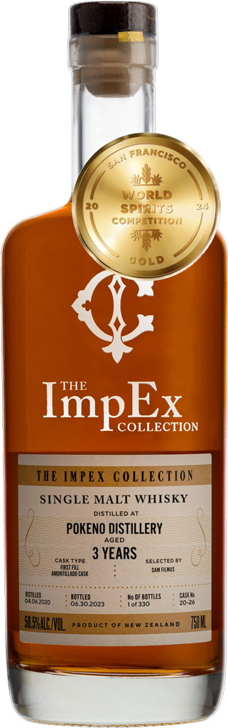 The ImpEx Collection Pokeno Distillery 3 Year Old Single Malt Whisky 750ml-0