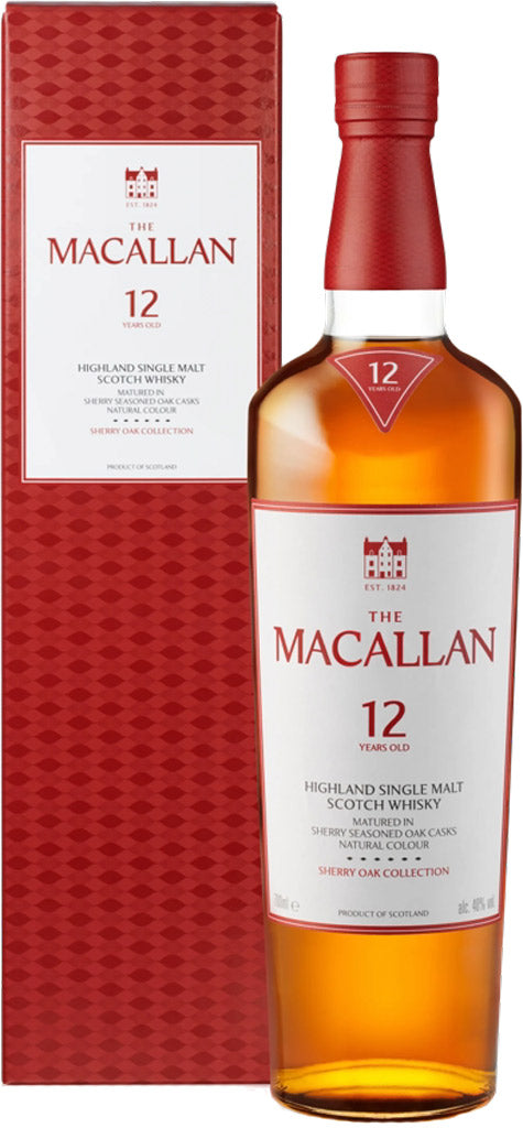 The Macallan Sherry Oak 12 Year Old Single Malt Whisky 750ml-0