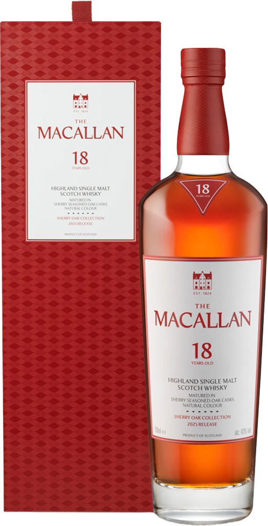 The Macallan Sherry Oak 18 Year Old Single Malt Whisky 750ml-0