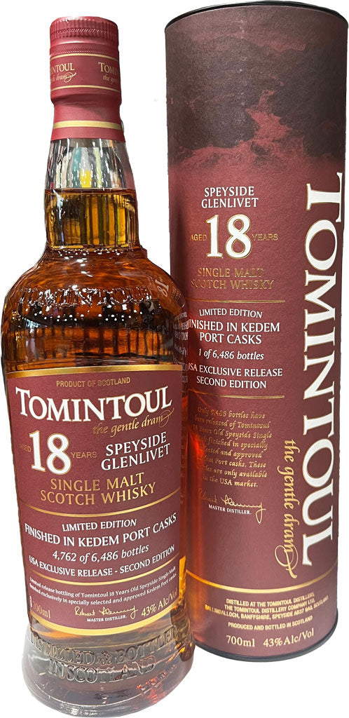 Tomintoul Single Malt Scotch 18 Year Old 700ml-0