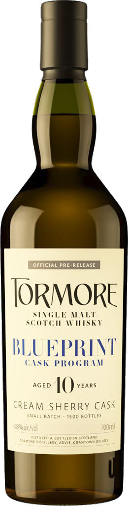 Tormore Blueprint Cask Program Cream Sherry Casks Single Malt Whiskey 10 Year Old 700ml-0