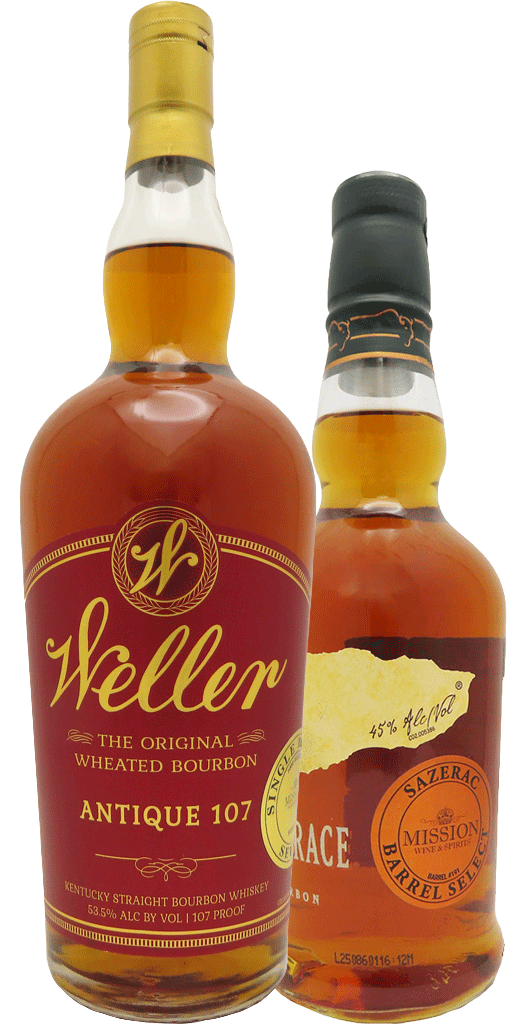 W.L. Weller Antique "Mission Barrel Select & Buffalo Trace Kentucky Bourbon "Mission Barrel Select" 375ml-0