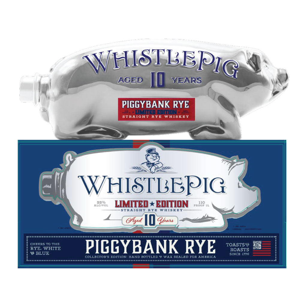 Whistlepig Piggybank Rye, White, and Blue Limited Edition 10 Year Old 1L-0