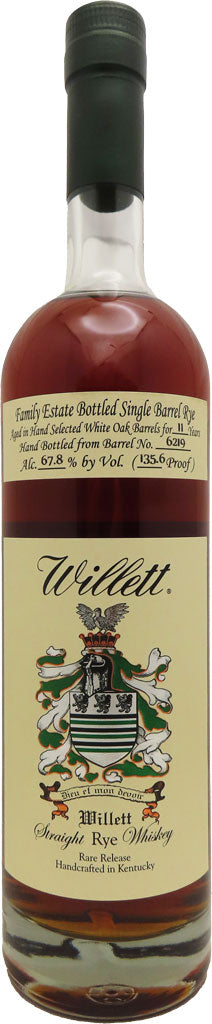 Willett Family Estate Rye Whiskey 11 Year Old #6219 135.6 Proof 750ml-0