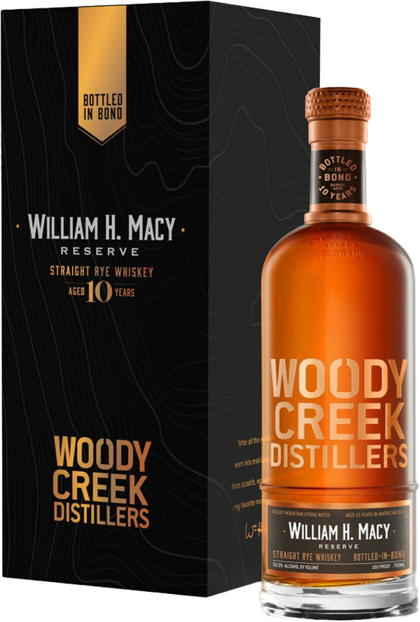 Billy Rye Whiskey Woody Creek William H. Macy Reserve BIB Straight Rye Whiskey 750ml ...