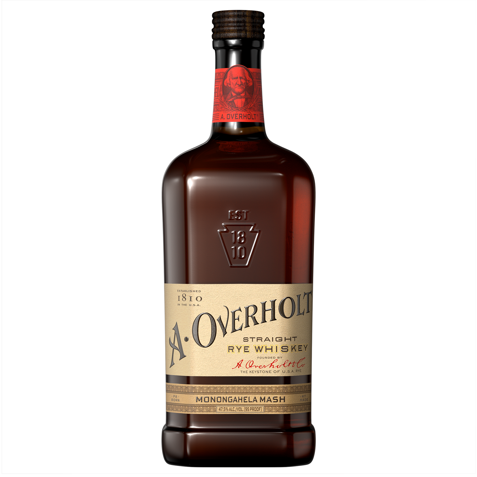 A. Overholt Monongahela Mash Straight Rye Whiskey 750ml-0