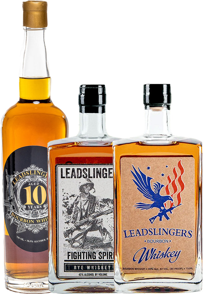 Leadslingers 10 Year Bourbon, Bourbon, & Rye Bundle 3 x 750ml-0