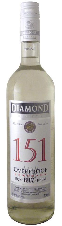 Diamond Reserve Overproof White Demerara Rum 151 Proof 750ml-0