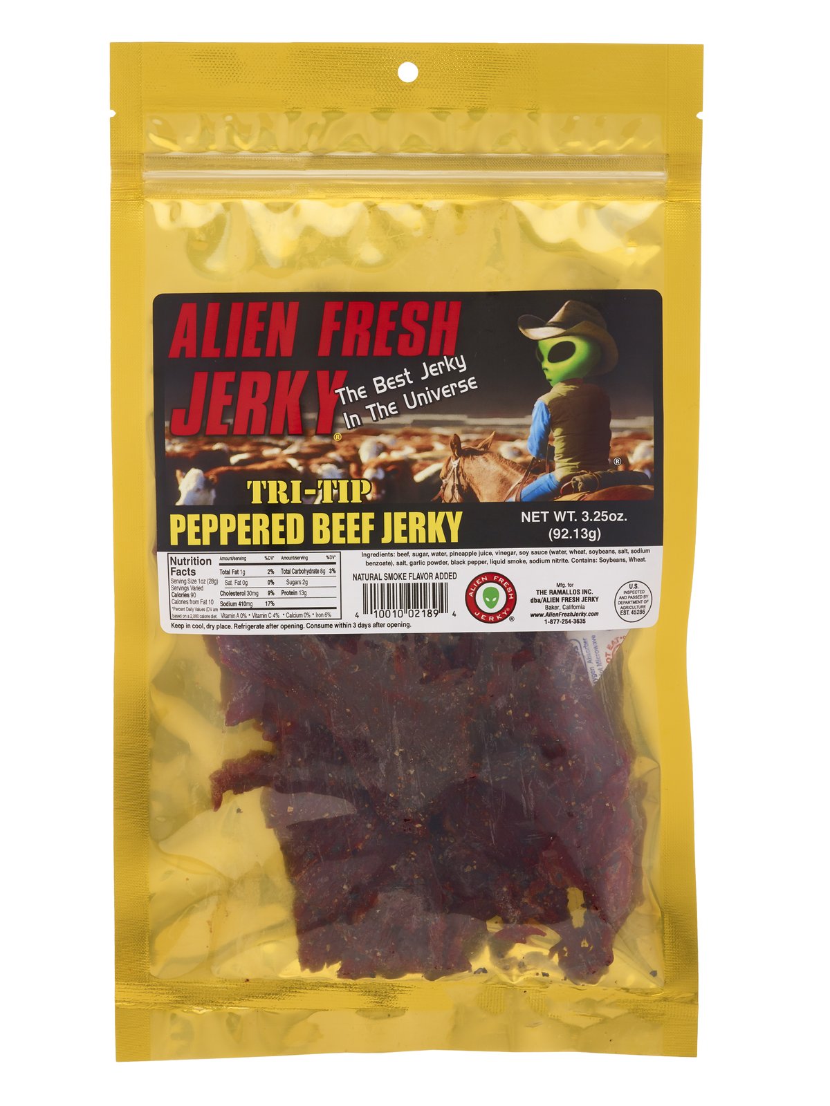 Alien Fresh Beef Jerky Peppered 3.25oz-0