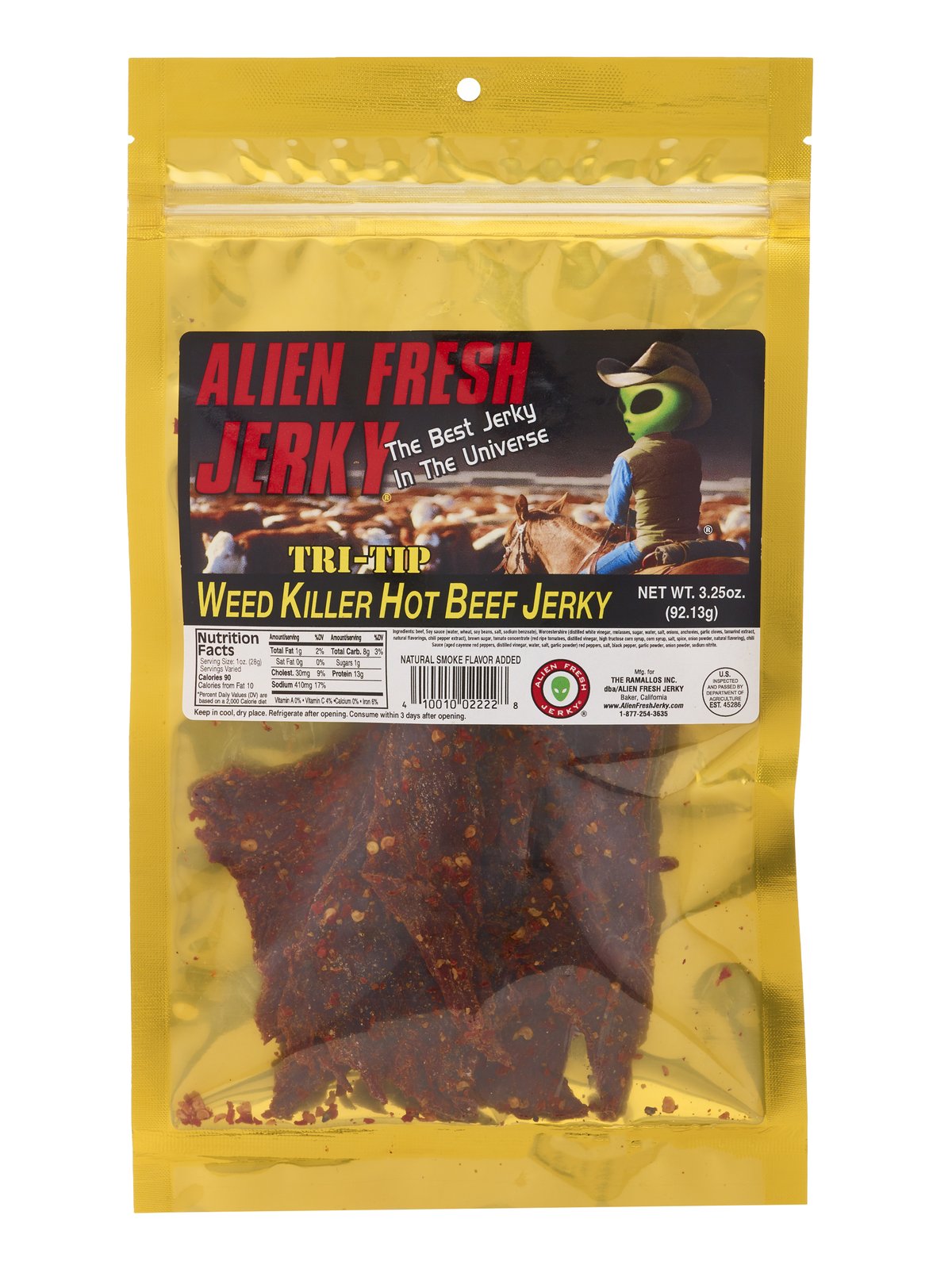 Alien Fresh Beef Jerky Weed Killer Hot 3.25oz-0