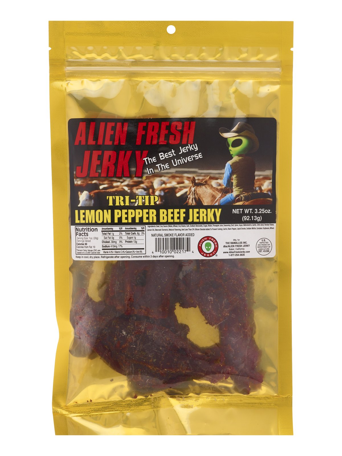 Alien Fresh Beef Jerky Lemon Pepper 3.25oz-0