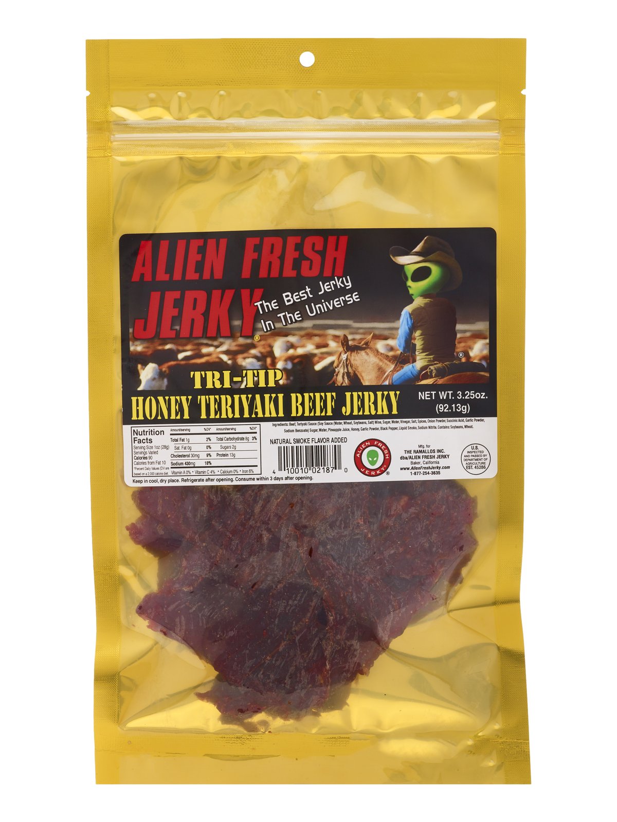 Alien Fresh Beef Jerky Honey Teriyaki 3.25oz-0