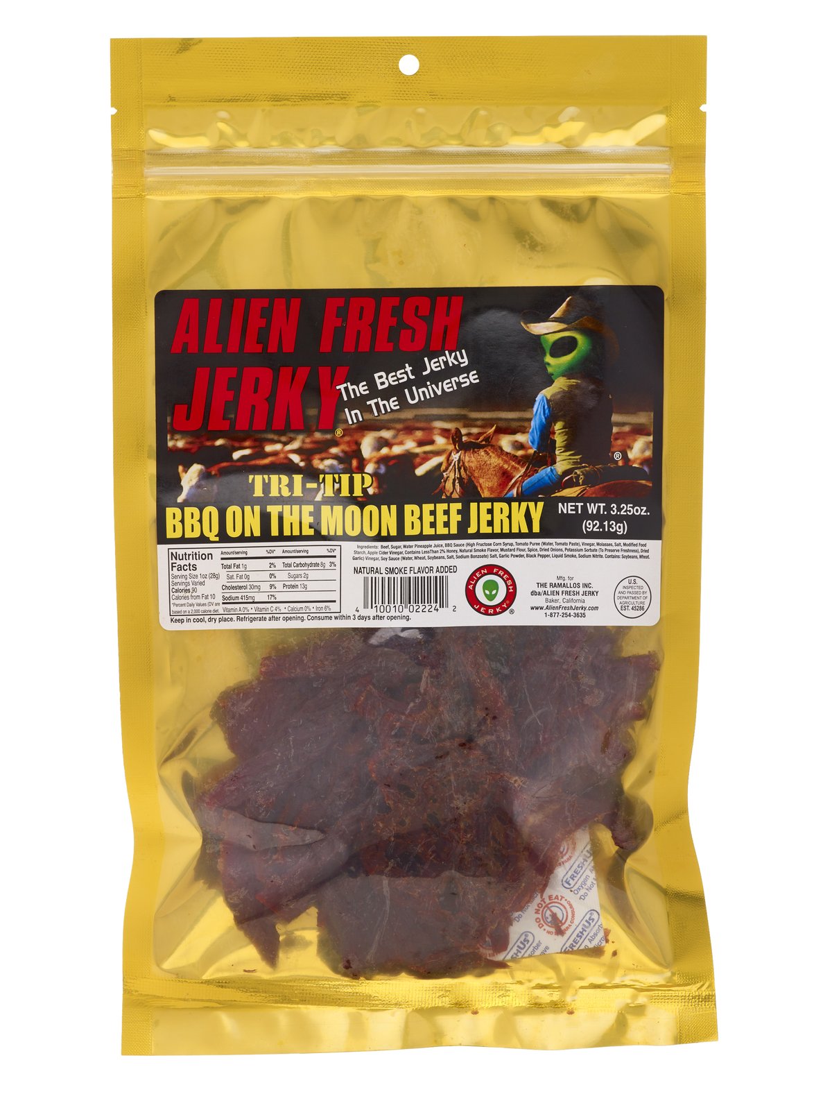 Alien Fresh Beef Jerky Barbeque on the Moon 3.25oz-0