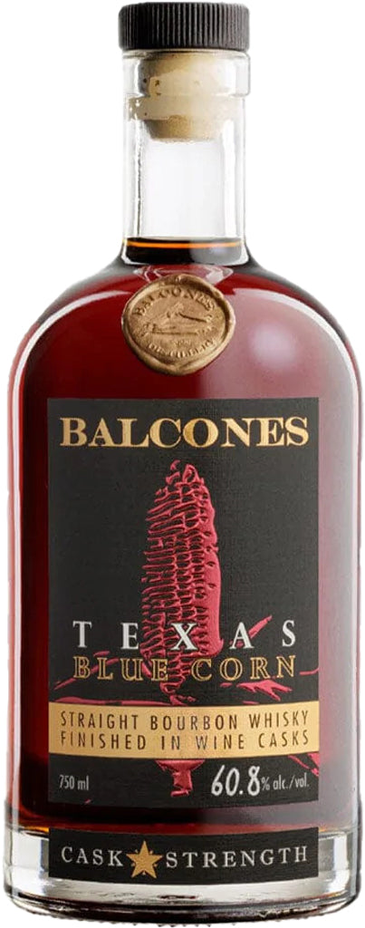 Balcones Blue Corn Cask Strength Wine Cask Finish Straight Bourbon Whisky 121.6 Proof 750ml