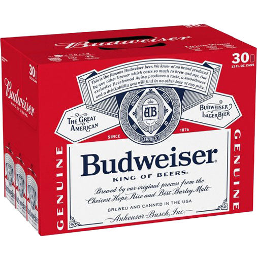 Budweiser 30Pk Cans