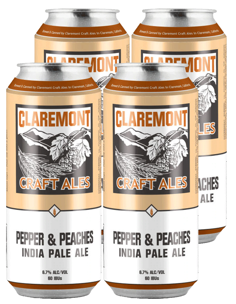Claremont Pepper & Peaches IPA 16oz Cans-0