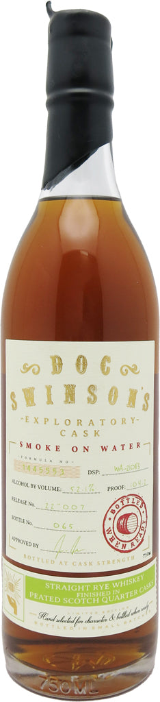 Doc Swinson Smoke On Water Straight Rye Whiskey 750ml – Mission Liquor