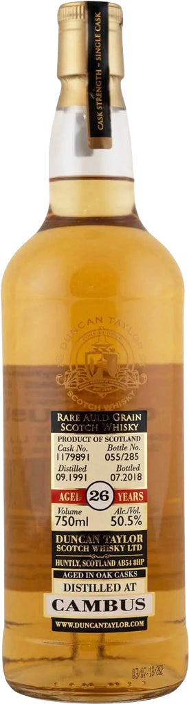 Duncan Taylor Rare Auld Cambus 26 Year Old 1991 #1179891 Grain Scotch Whisky 750ml