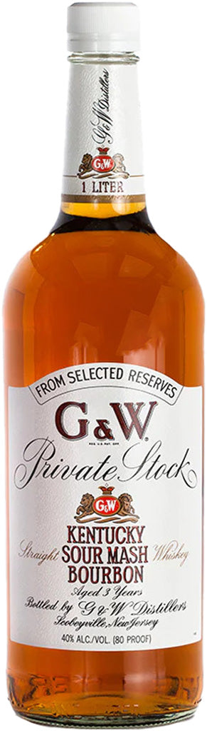 G&W Private Stock 3 Year Old Kentucky Sour Mash Bourbon Whiskey 1L