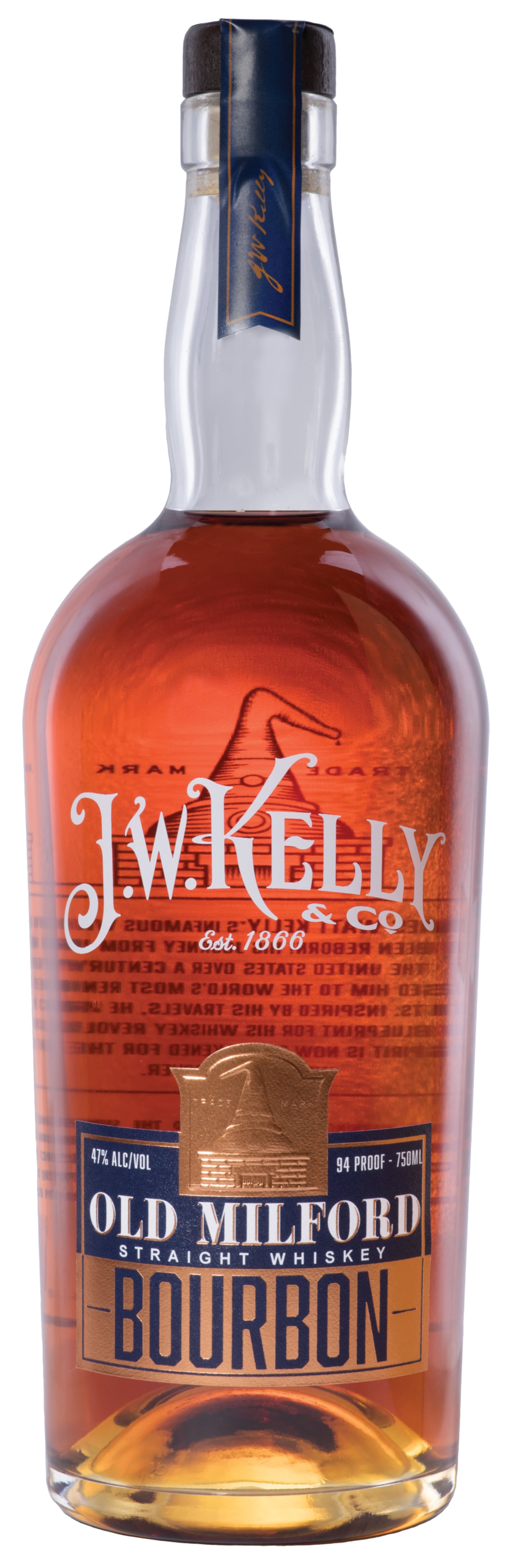 J.W. Kelly Old Milford Bourbon Whiskey 750ml-0