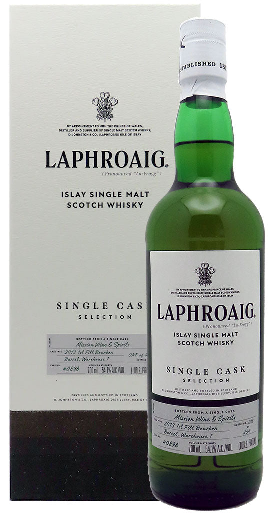 Laphroaig 'Mission Exclusive' Warehouse 1 1st Fill Bourbon #0896 Single Cask Selection Single Malt Whisky 700ml