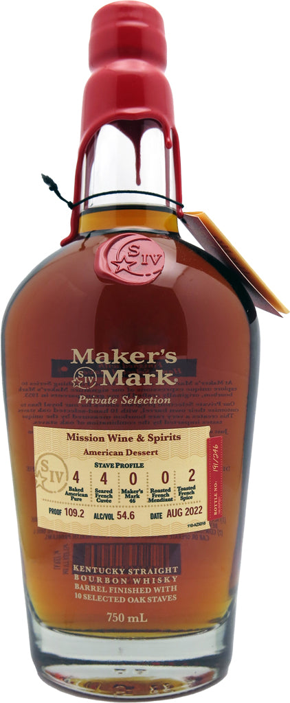 Maker's Mark Mission Exclusive "American Dessert" Private Selection 109.2 Proof Kentucky Straight Bourbon Whisky 750ml